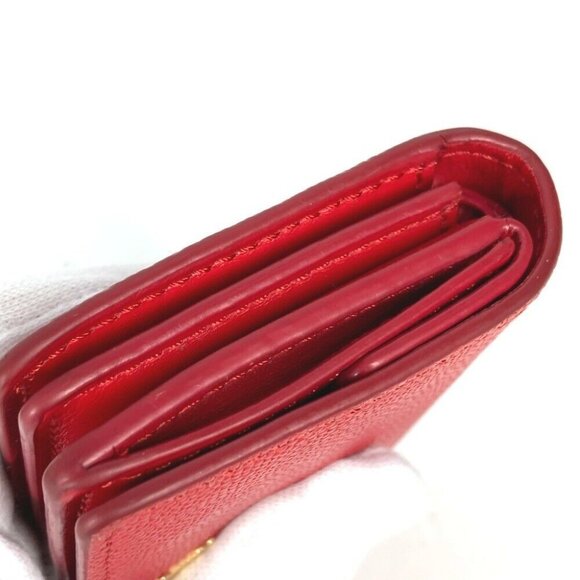 BURBERRY TB Wallet Compact Wallet Folded wallet Leather Red - Picture 5 of 10